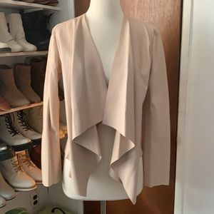 Zara Faux Leather Drape Front Jacket